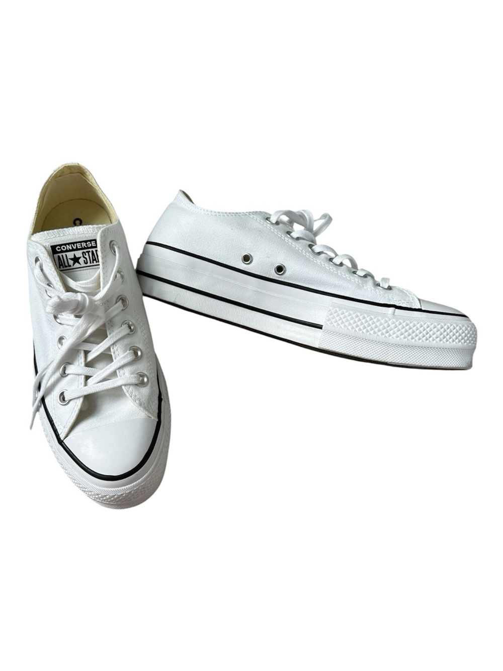 CONVERSE Chuck Taylor All Star Lift Platform Low Top Black/White Women's 8.5 - Picture 2 of 13